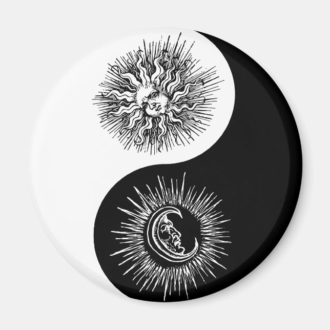 Yin and yang sign - Sun vs Moon Magnet (Vorne)