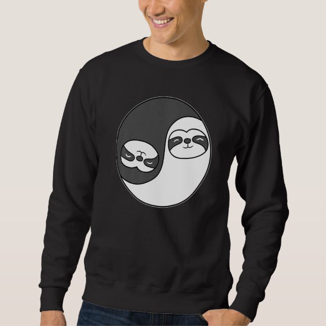 Yin and Yang Sloth Predator Meditation Acro Hatha  Sweatshirt (Vorderseite)