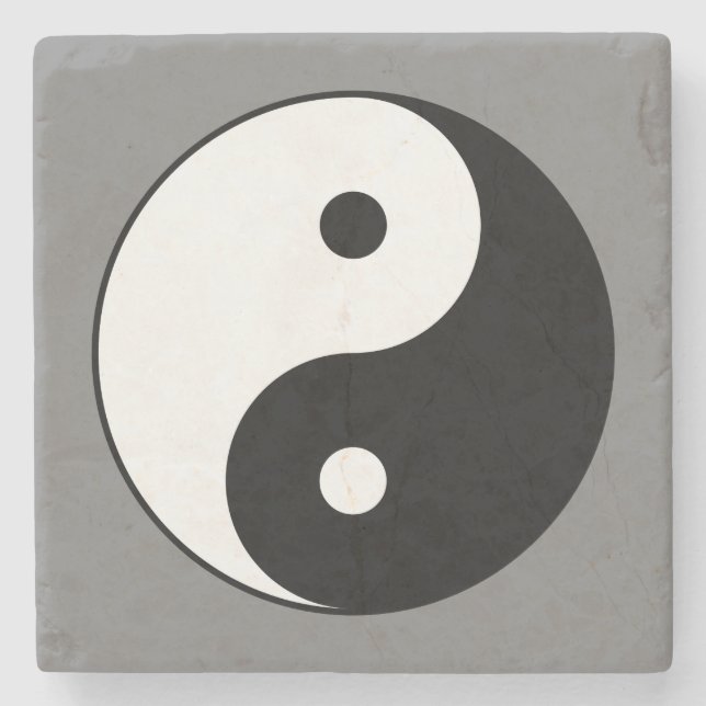 Yin and Yang Symbol (Chinesischer Taoist Taijitu) Steinuntersetzer (Vorderseite)