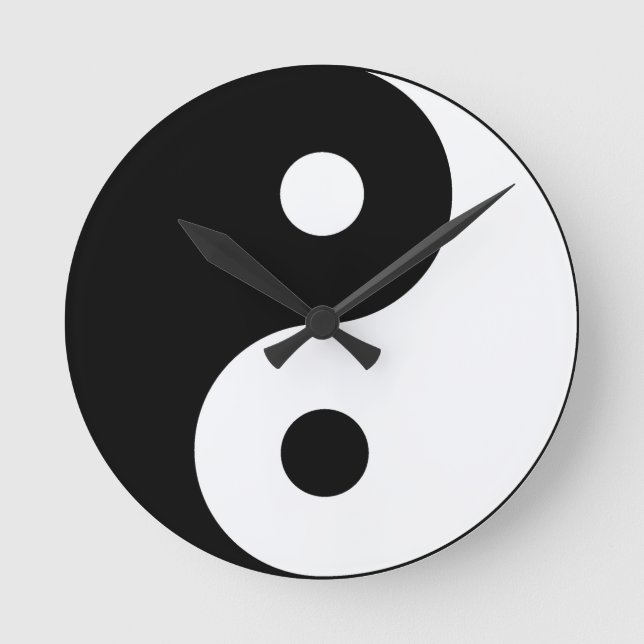 Yin and Yang Symbol Runde Wanduhr (Vorderseite)