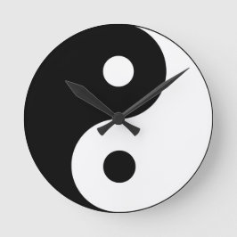 Yin and Yang Symbol Runde Wanduhr