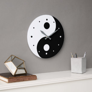 Yin and Yang Template Große Wanduhr