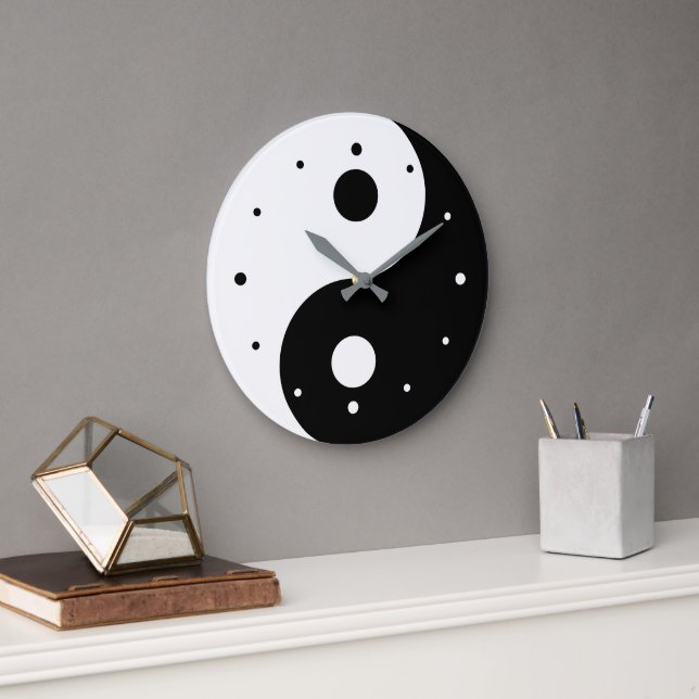 Yin and Yang Template Große Wanduhr (Büro)