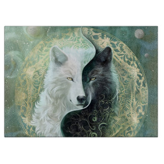 Yin and Yang wolves Schneidebrett