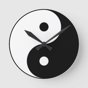 Yin and yang (yin-yang, yin yang, 陰, 陽) runde wanduhr