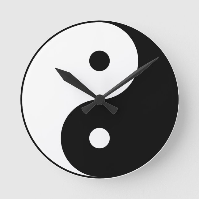 Yin and yang (yin-yang, yin yang, 陰, 陽) runde wanduhr (Vorderseite)
