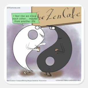 Yin trifft Yang Zen Lustig Quadratischer Aufkleber