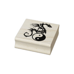 Yin u. Yang-Drache + Ihre Ideen Gummistempel