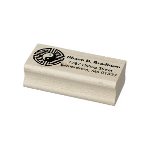 Yin u. Yang rundes Yantra + Ihre Ideen Gummistempel
