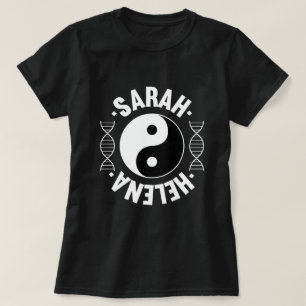 Yin u. Yang - Sarah- u. Helenawaisenschwarzes T-Shirt