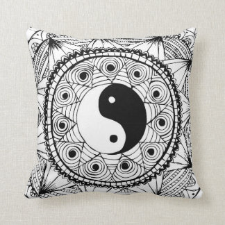 Yin u. Yang-Schwarzes Kissen