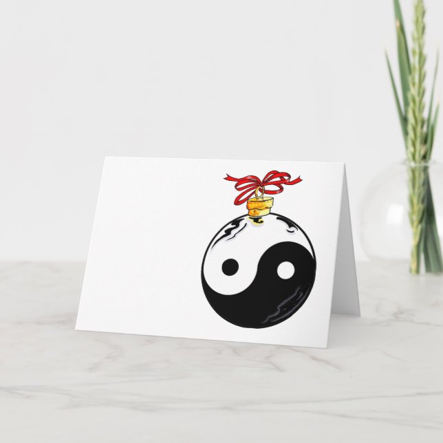 Yin u. Yang-Weihnachtsball Feiertagskarte (Vorderseite)