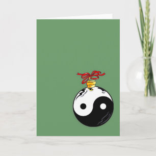 Yin u. Yang-Weihnachtsball Feiertagskarte