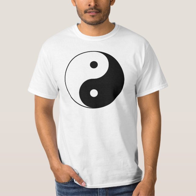 Yin und motivierend philosophisches Symbol Yang T-Shirt (Vorderseite)