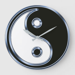Yin und Yang 2 Große Wanduhr