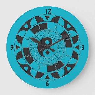 Yin und Yang Asian Symbol Round Wall Clock Große Wanduhr