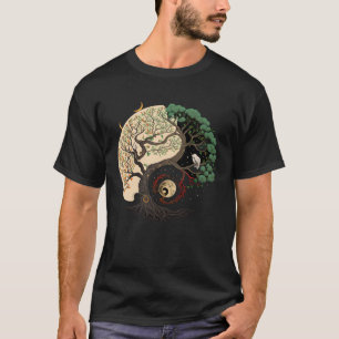 Yin und Yang Baum Balance Buddhismus Natur Leben T-Shirt