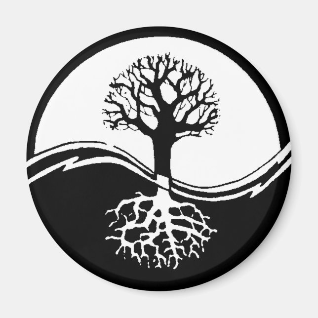 Yin und Yang-Baum Magnet (Vorne)