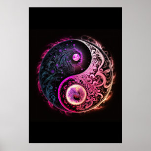 Yin und Yang Chinesisches spirituelles Symbol des  Poster