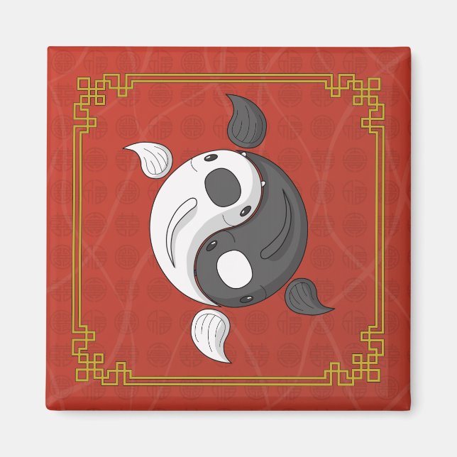 Yin und Yang das Koi Magnet (Vorne)
