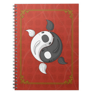 Yin und Yang das Koi-Notizbuch Notizblock