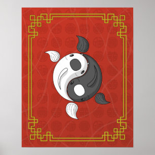 Yin und Yang das Koi Poster