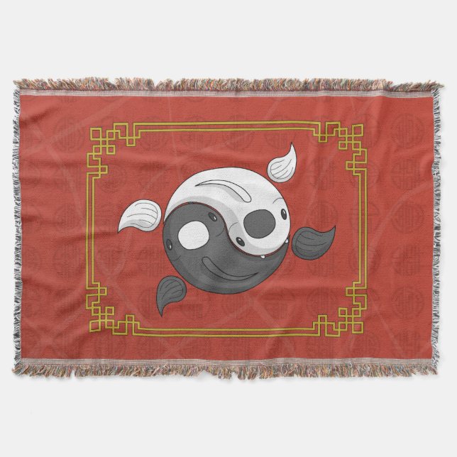 Yin und Yang das Koi Throw Blanket Decke (Vorderseite)