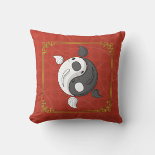 Yin und Yang das Koi-Wurfkissen Kissen