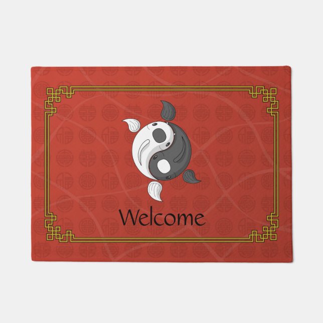 Yin und Yang der Koi Doormat Fußmatte (Vorderseite)
