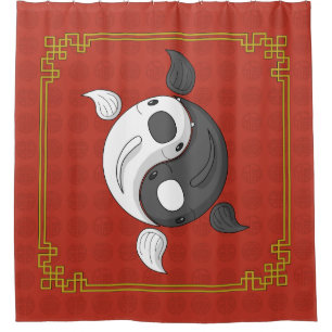 Yin und Yang der Koi-Duschvorhang Duschvorhang