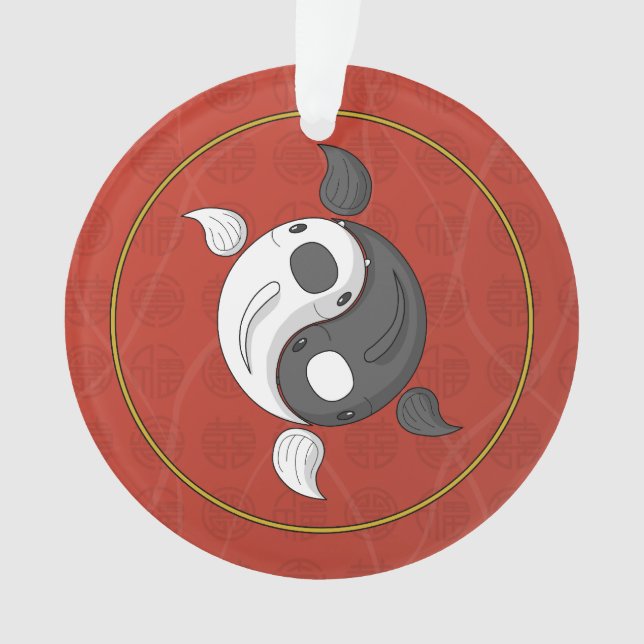 Yin und Yang die Koi-Acrylschmuck Ornament (Vorderseite)