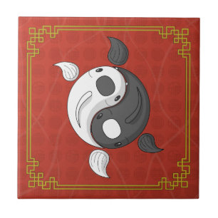 Yin und Yang die Koi Tile Fliese