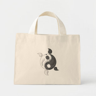 Yin und Yang die Koi Tote Tag Mini Stoffbeutel