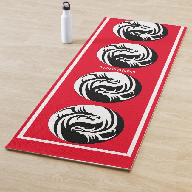 Yin und Yang Dragons on Red Yogamatte (Beispiel)