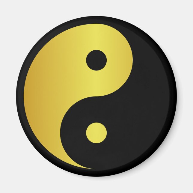 Yin und Yang | Goldasianische Philosophie zen Magnet (Vorne)