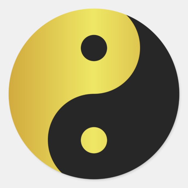 Yin und Yang | Goldasianische Philosophie zen Runder Aufkleber (Vorderseite)