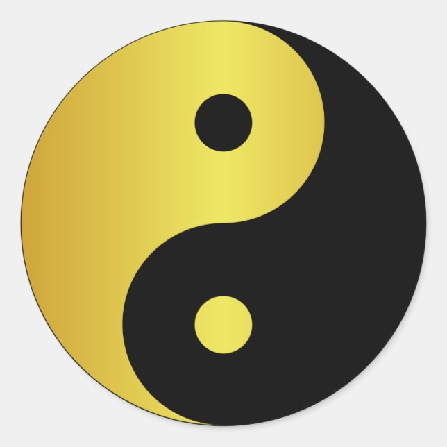 Yin und Yang | Goldasianische Philosophie zen Runder Aufkleber (Vorderseite)