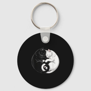 Yin und Yang Hauskatzen Schwarz-weiße Katzen Schlüsselanhänger