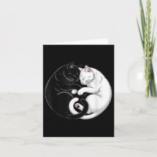 Yin und Yang Haustier Katze Schwarz Weiß Katzen Karte
