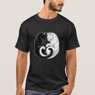 Yin und Yang Haustierkatze Schwarz Weiß Katzen T-Shirt