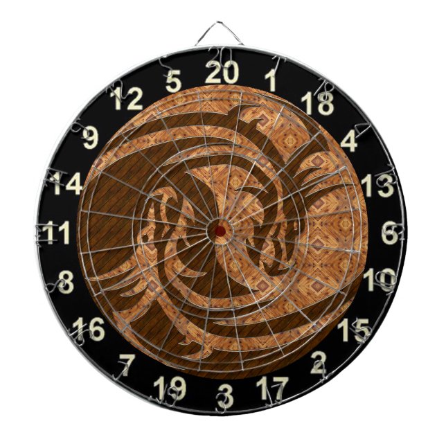 Yin- und Yang-Holzkartentafel mit Zahlen Dartscheibe (vorne)