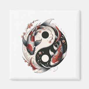 Yin und Yang japanische Koi-Fische Magnet