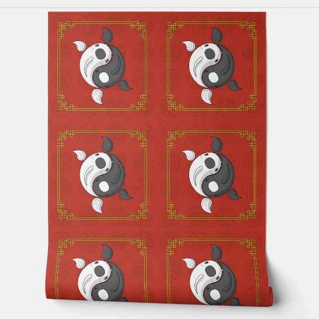 Yin und Yang Koi Tapete (Abrollen)