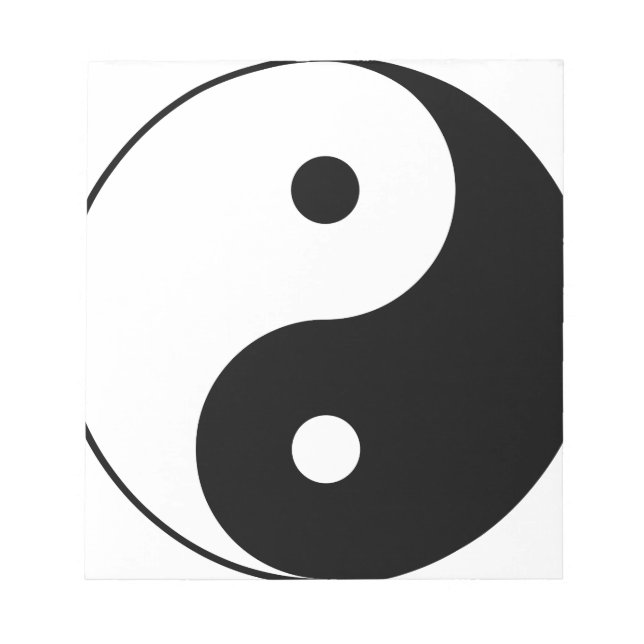 Yin und Yang Motivierend Philosophisches Symbol Notizblock (Vorderseite)