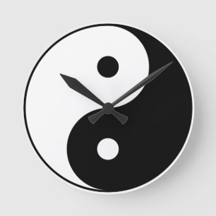 Yin und Yang Motivierend Philosophisches Symbol Runde Wanduhr
