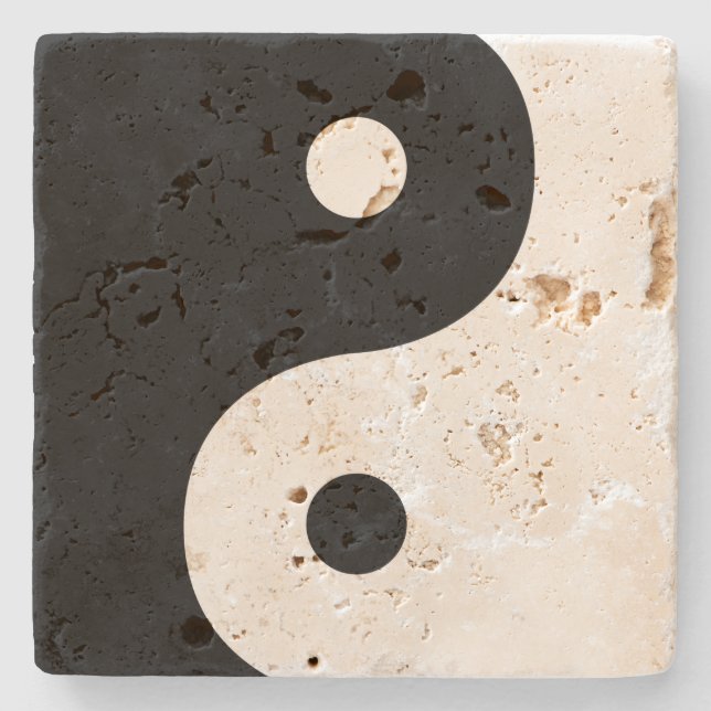 Yin und Yang Sides Steinuntersetzer (Vorderseite)