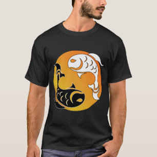 Yin und Yang Stammesstil Fisch, gelb T-Shirt
