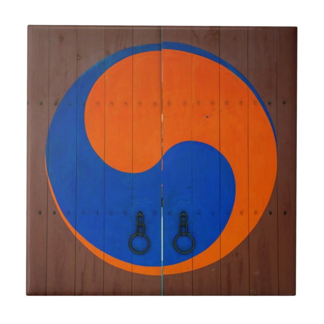 Yin und Yang-Symbol, Südkorea Fliese (Vorderseite)