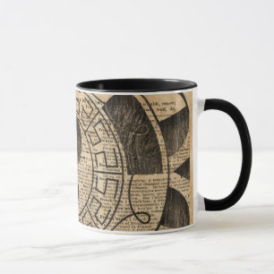 Yin und Yang-Symbol Taijitu Mandala Vintage Dictio Tasse