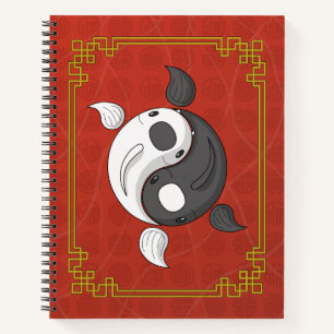 Yin und Yang the Koi Spiral Notebook Notizbuch